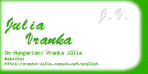 julia vranka business card